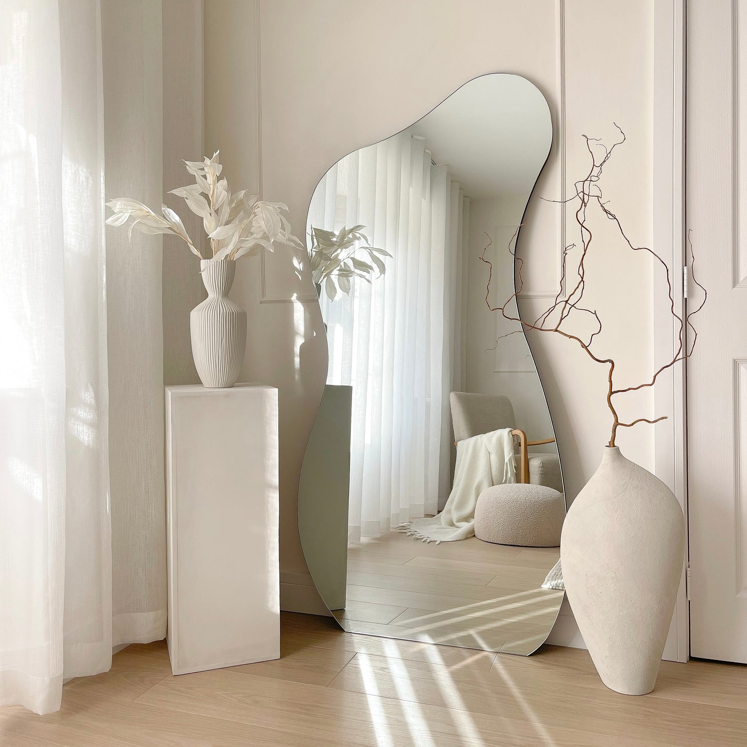 Room & Board | Modern Lilia Round Mirror in Silver
