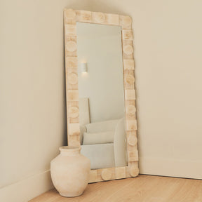 Noah - Large Full Length White Washed Wood Mirror 171cm x 76cm