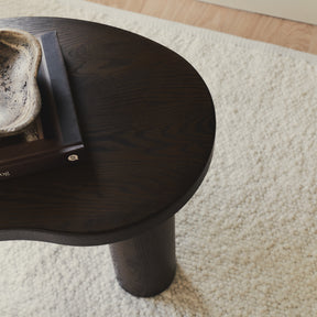 Luca - Solid Dark Wood Irregular Coffee Table 70cm x 44cm