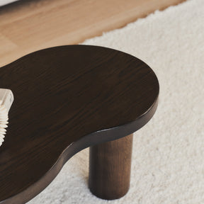 Luca - Solid Dark Wood Irregular Coffee Table 75cm x 53cm