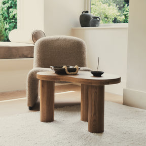 Luca - Solid Light Wood Irregular Coffee Table 70cm x 44cm