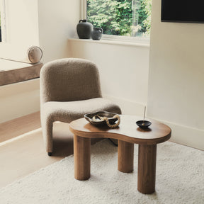 Luca - Solid Light Wood Irregular Coffee Table 70cm x 44cm