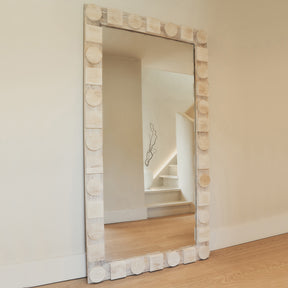 Noah - Extra Large Full Length White Washed Wood Mirror 186cm x 99cm