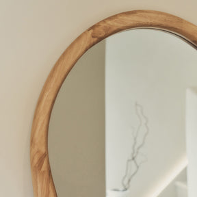 Arcurva - Large Full Length Light Wood Irregular Mirror 172cm x 72cm