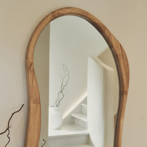 Arcurva - Large Full Length Light Wood Irregular Mirror 172cm x 72cm