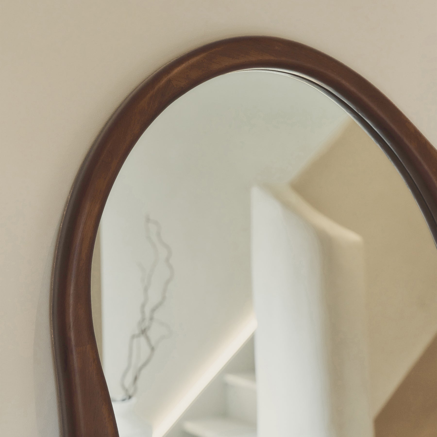 Arcurva - Large Full Length Dark Wood Irregular Mirror 172cm x 72cm