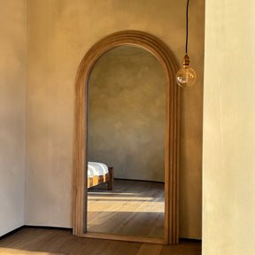 Luciana - Full Length Arched Washed Wood Mirror 200cm x 104cm