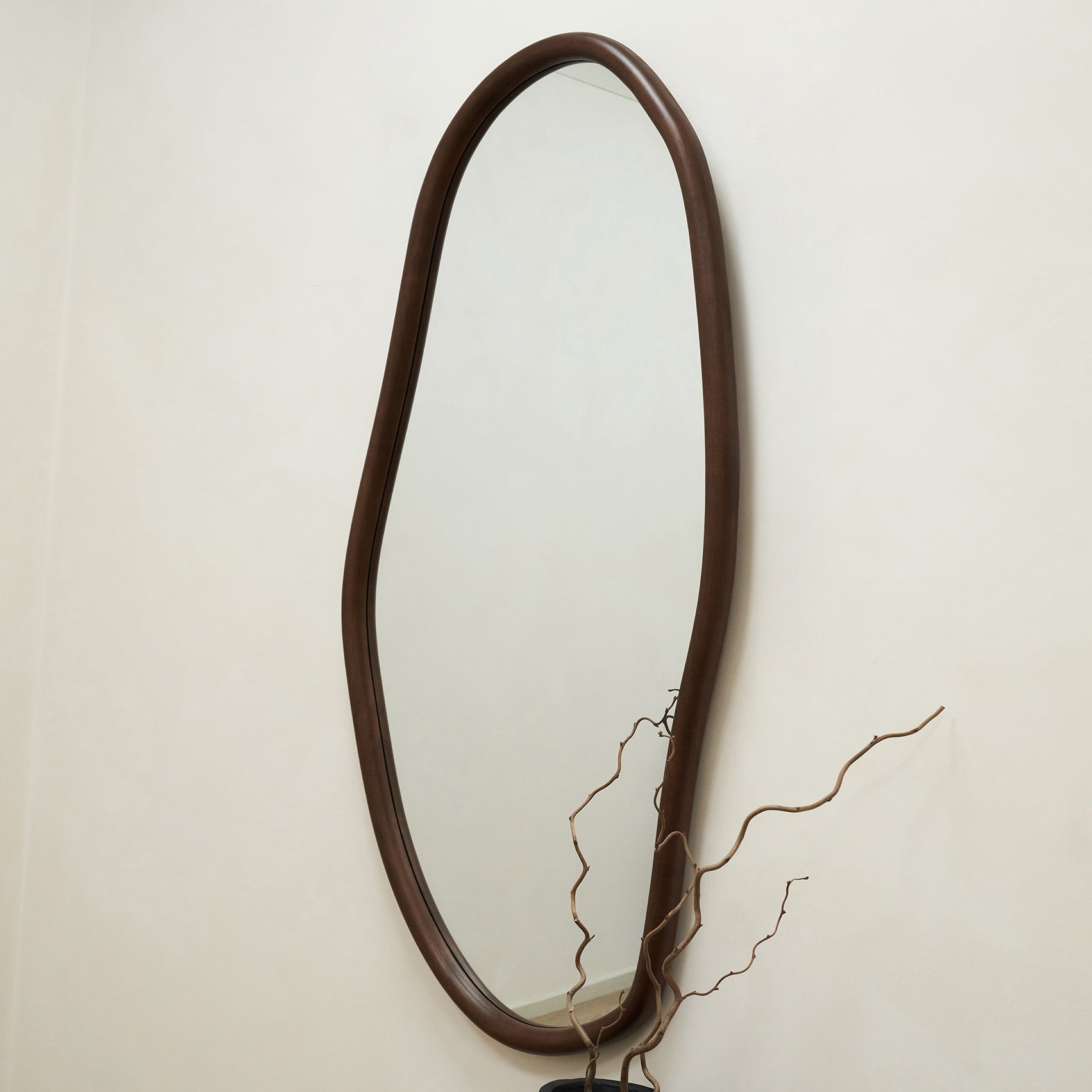 Aaliyah - Dark Wood Irregular Wall Mirror 150cm x 75cm