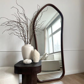 Aaliyah - Full Length Dark Wood Irregular Mirror 180cm x 80cm