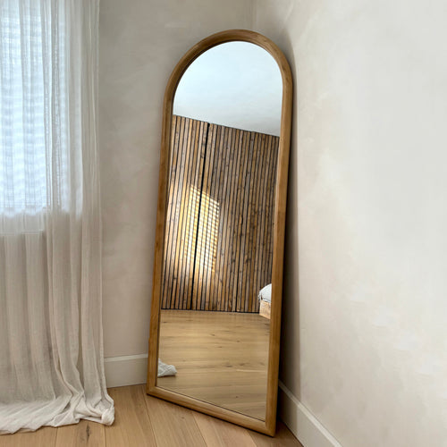 Full Length Large Arched Natural Mirror 172cm x 60cm - Amora