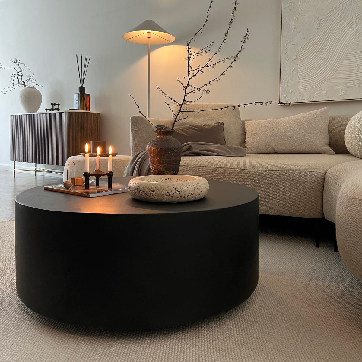 Angelo - Table basse ronde Minimal Onyx grande