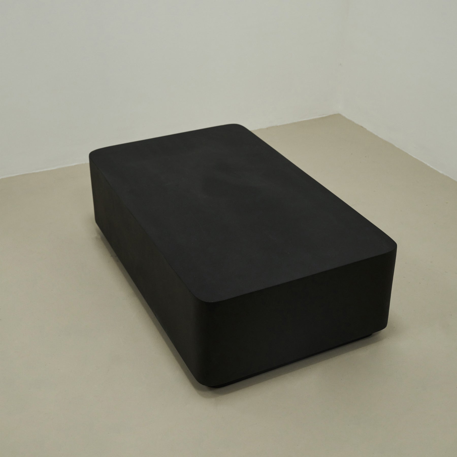 Alternate shot of empty Minimal Onyx Rectangular Coffee Table Large