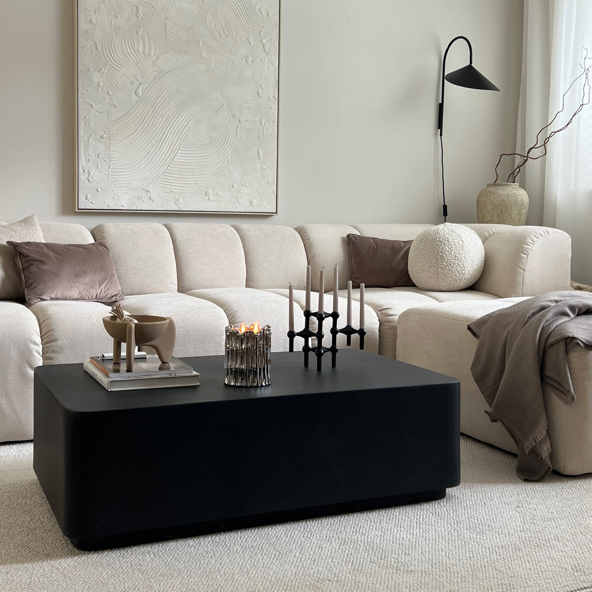 Angelo - Minimal Onyx Rectangular Coffee Table Large