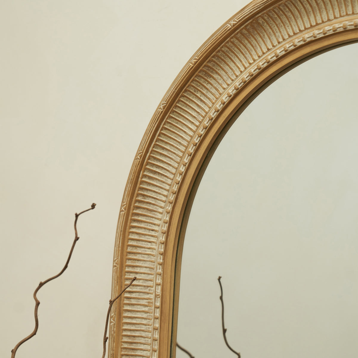 Antoine - Full Length Large White Washed Wood Arched Mirror 180cm x 80cm