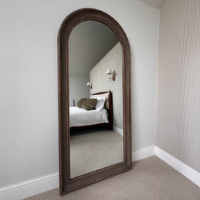 Antoine - Full Length Large Washed Wood Arched Mirror 180cm x 80cm