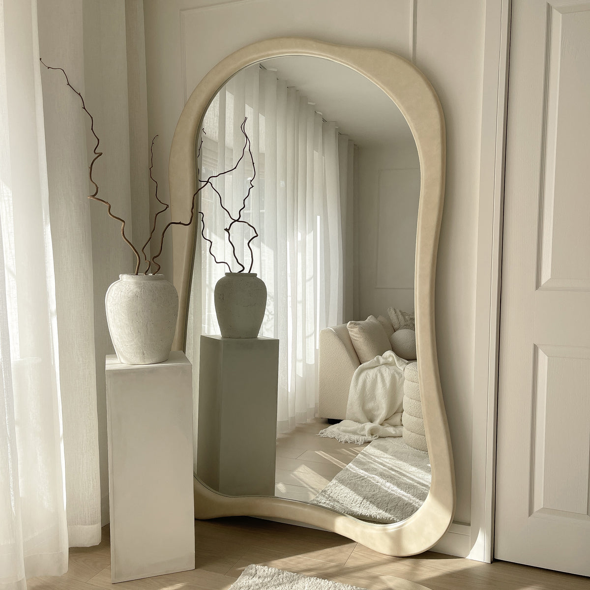 Arcurva - Extra Large Full Length Concrete Irregular Mirror 190cm x 120cm