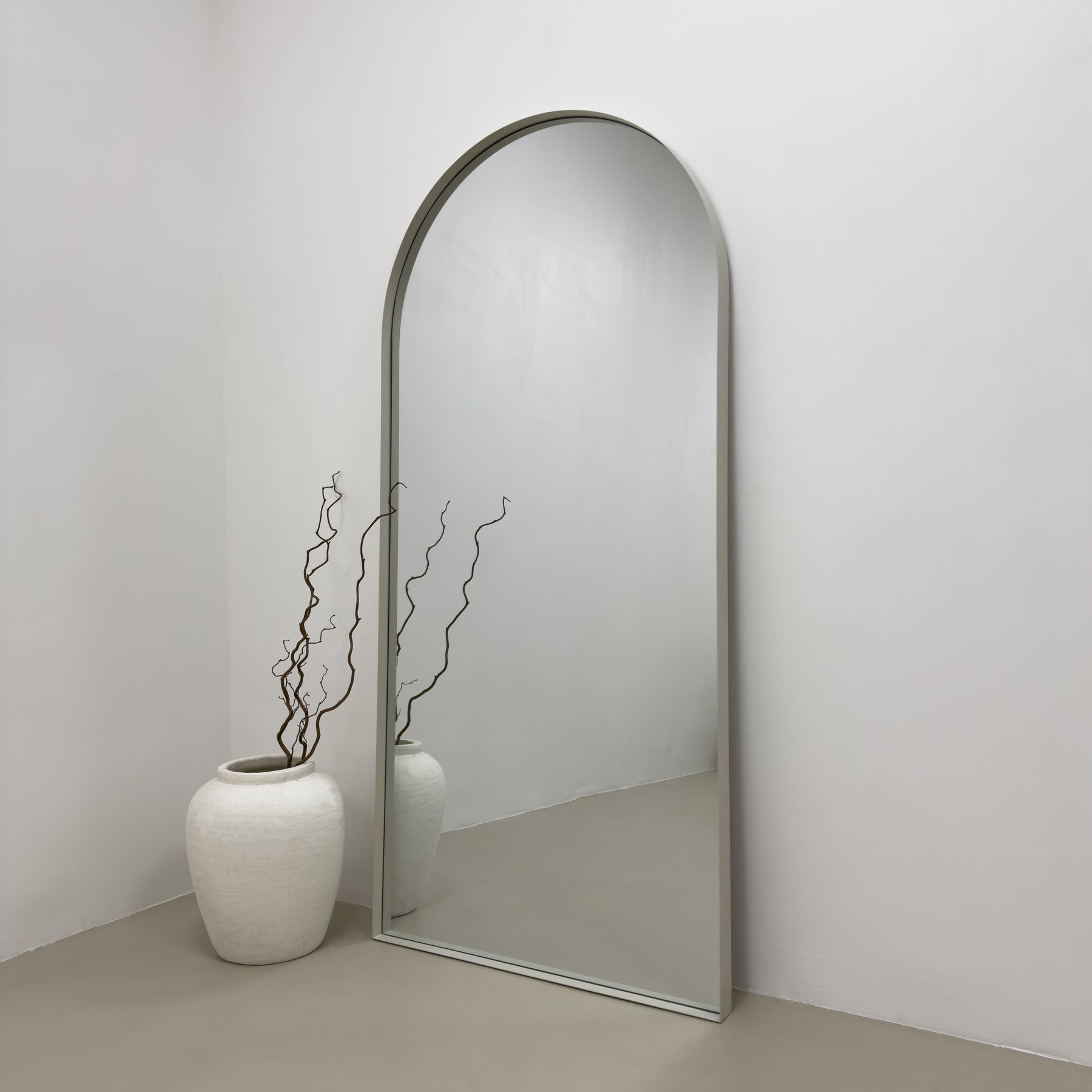 Arcus - Full Length Arched Ecru Large Metal Mirror 170cm x 80cm