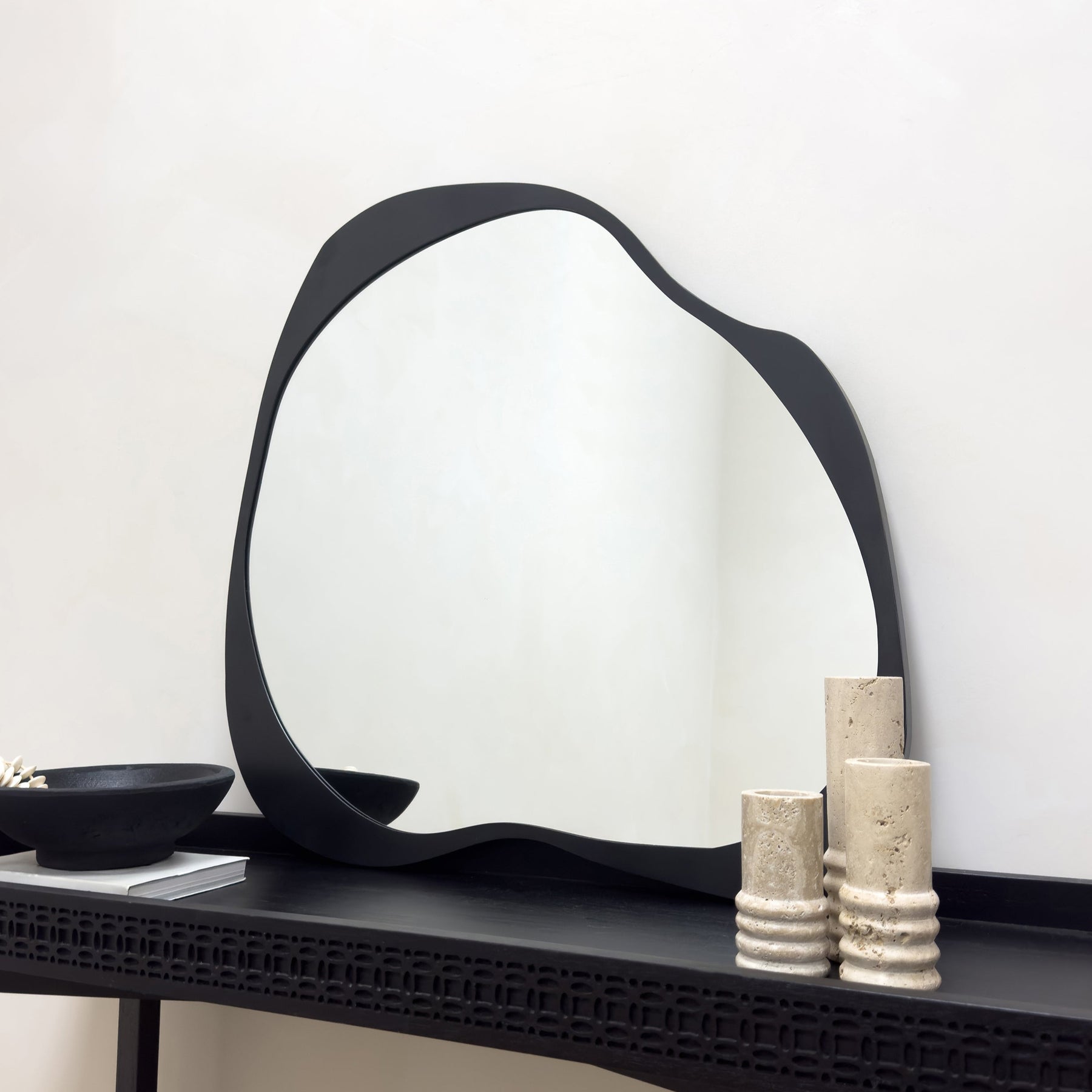 Arlo - Black Metal Irregular Mirror 68cm x 70cm