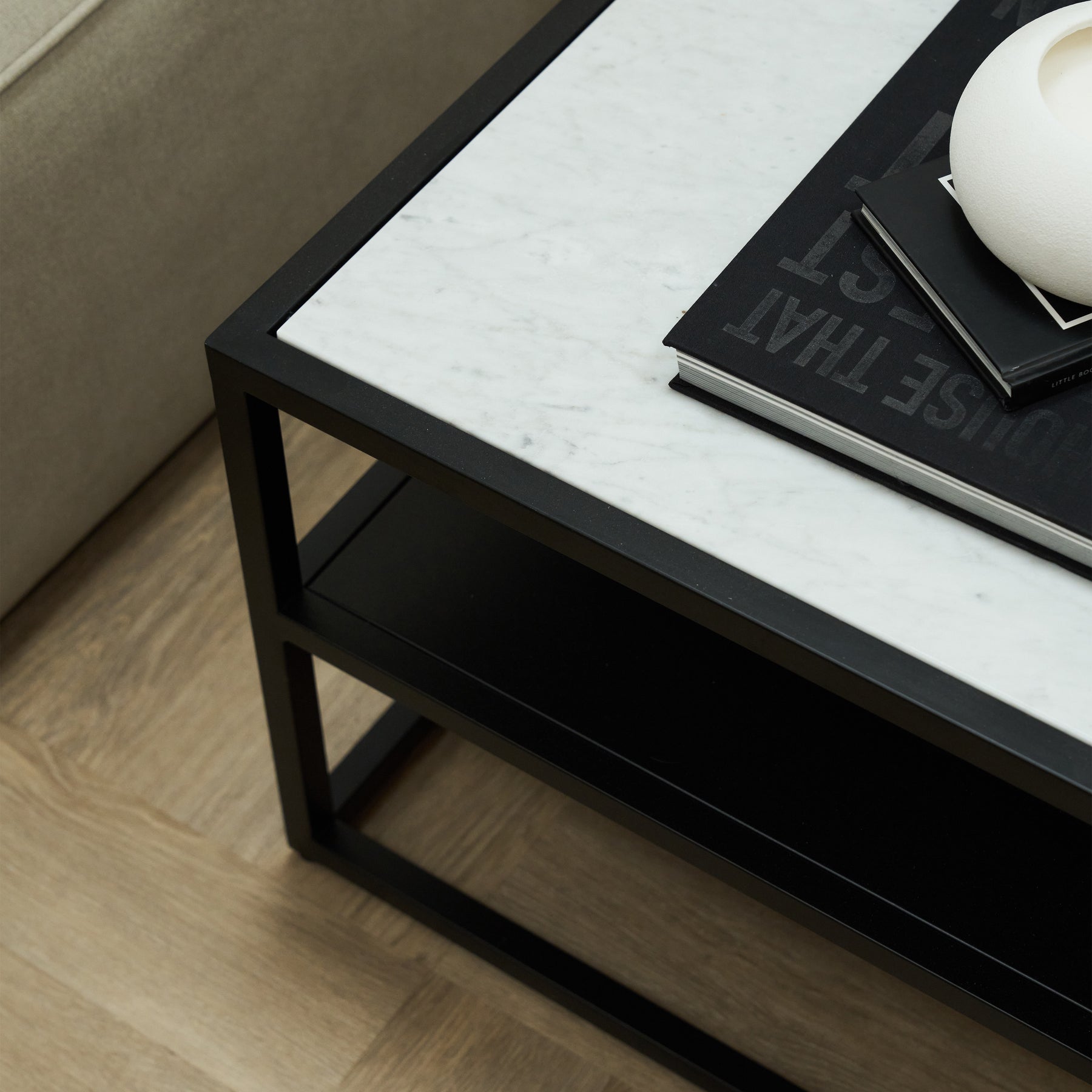 Axel - White Marble Rectangular Coffee Table