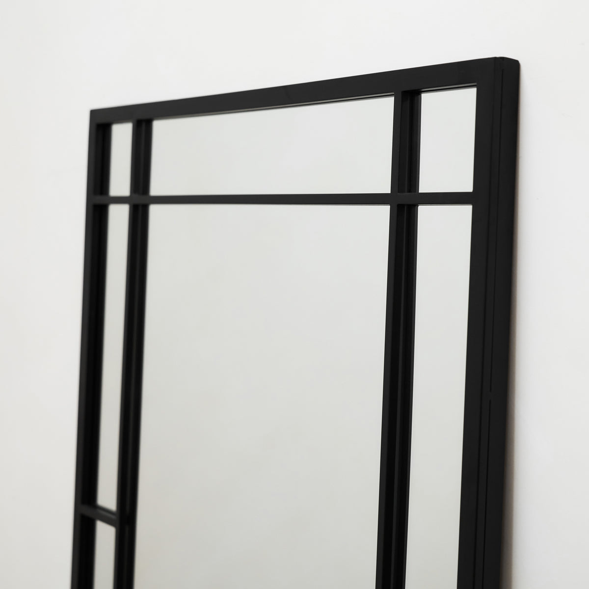 Bexley - Miroir mural industriel rectangulaire en métal noir 100 cm x 70 cm