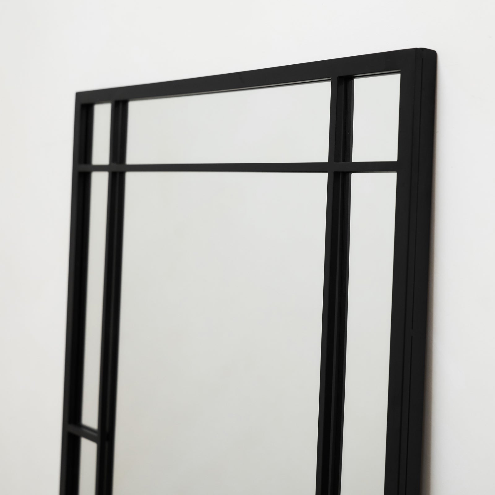 Black Industrial Metal Wall Mirror 100cm x 70cm - Bexley