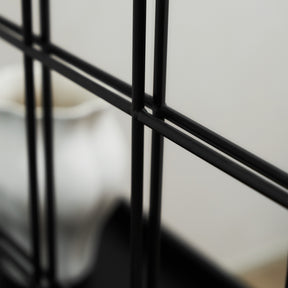 Bridgewater Portrait - Miroir de fenêtre en métal arqué industriel noir 90 cm x 75 cm