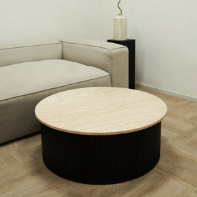 Dante - Cream Travertine Large Round Coffee Table