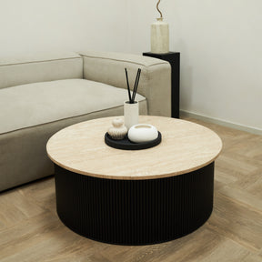 Dante - Cream Travertine Large Round Coffee Table