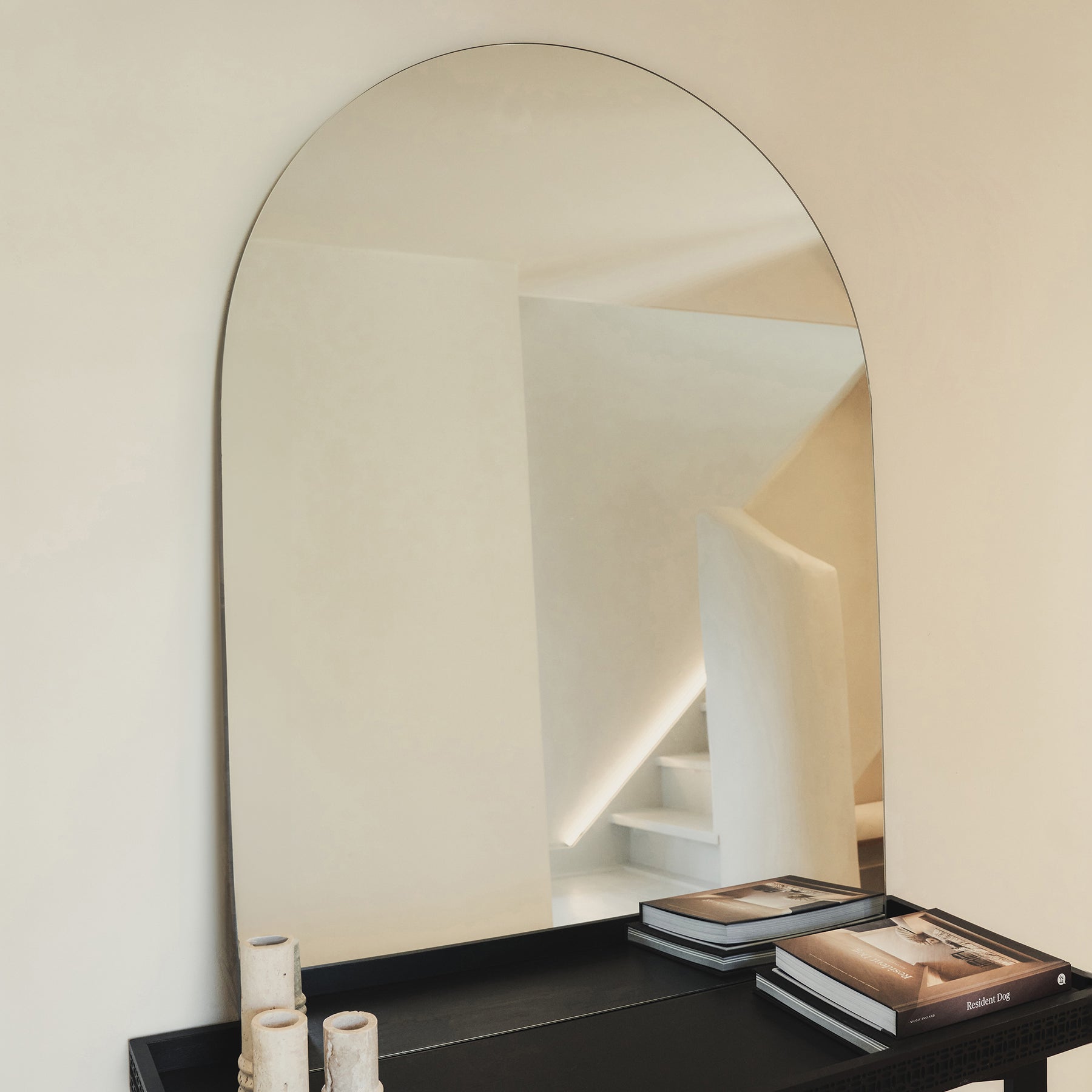 Edge - Large Frameless Arched Modern Mirror 120cm x 90cm