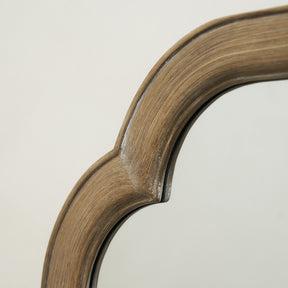 Elena - Washed Wood Arched Overmantle Mirror 100cm x 75cm