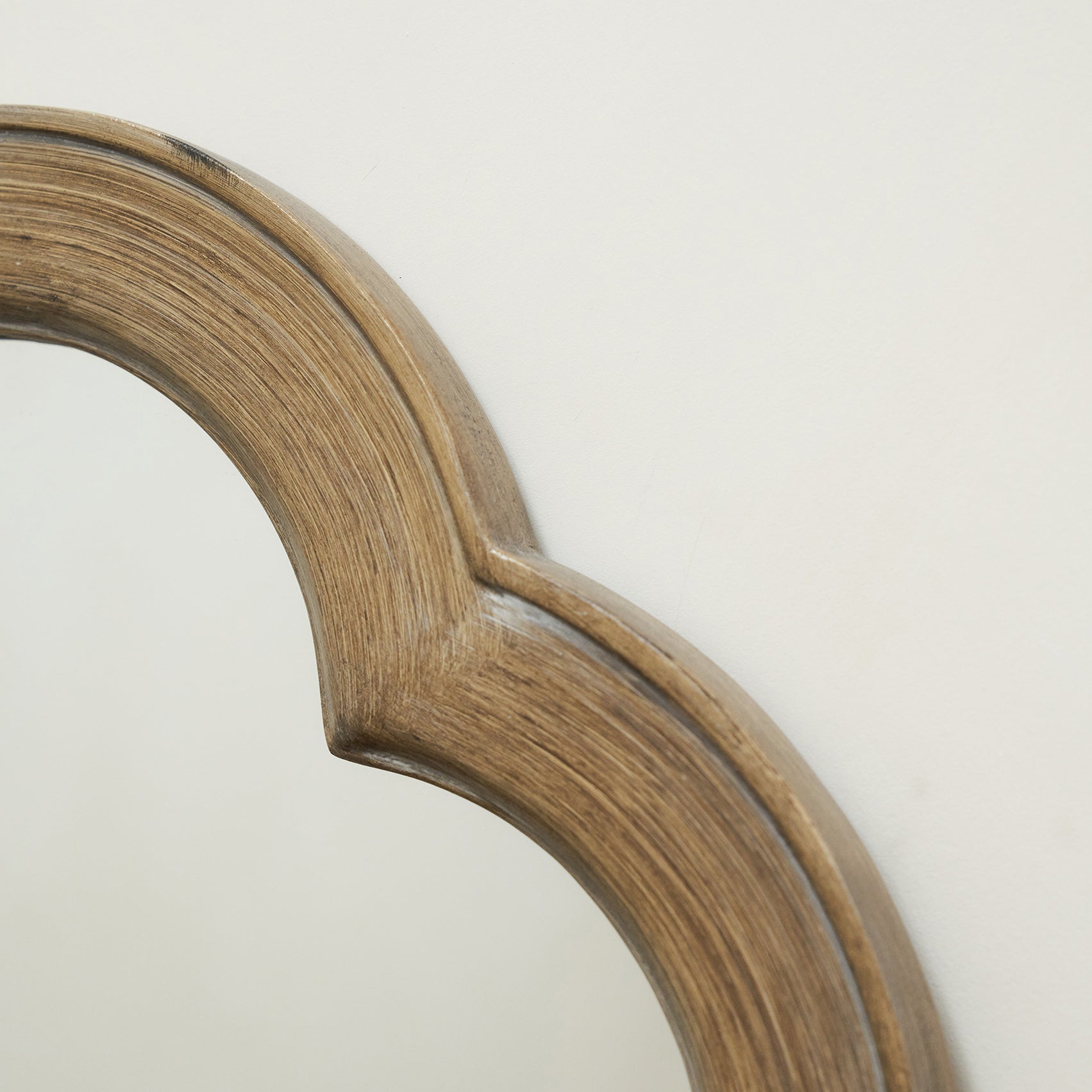 Elena - Washed Wood Arched Overmantle Mirror 100cm x 75cm