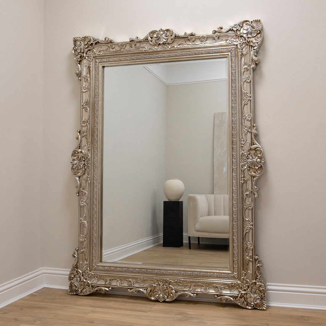 Ornate Champagne Floor Mirror 190cm X 140cm - Ella Grande