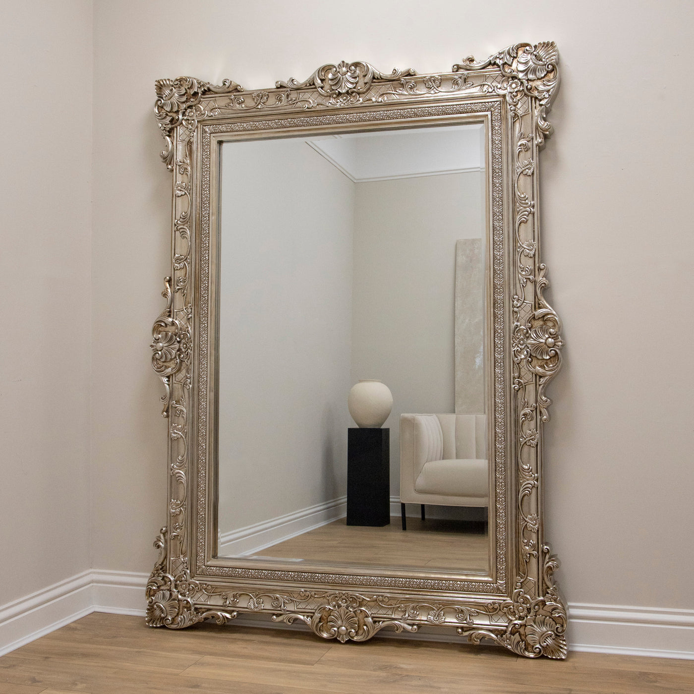 Ornate Champagne Floor Mirror 190cm x 140cm - Ella Grande