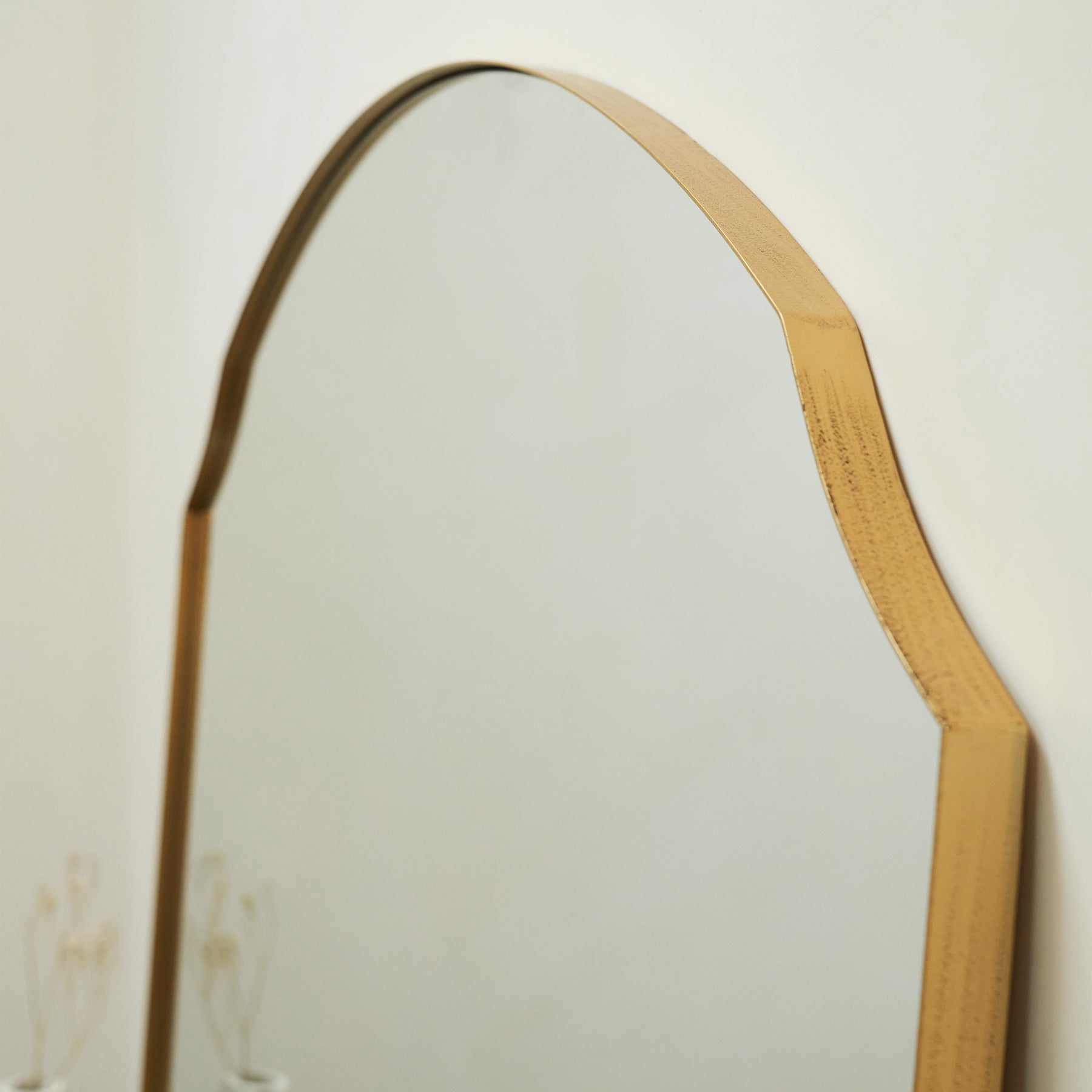 Isla - Gold Wide Arched Metal Overmantle Wall Mirror 120cm x 90cm