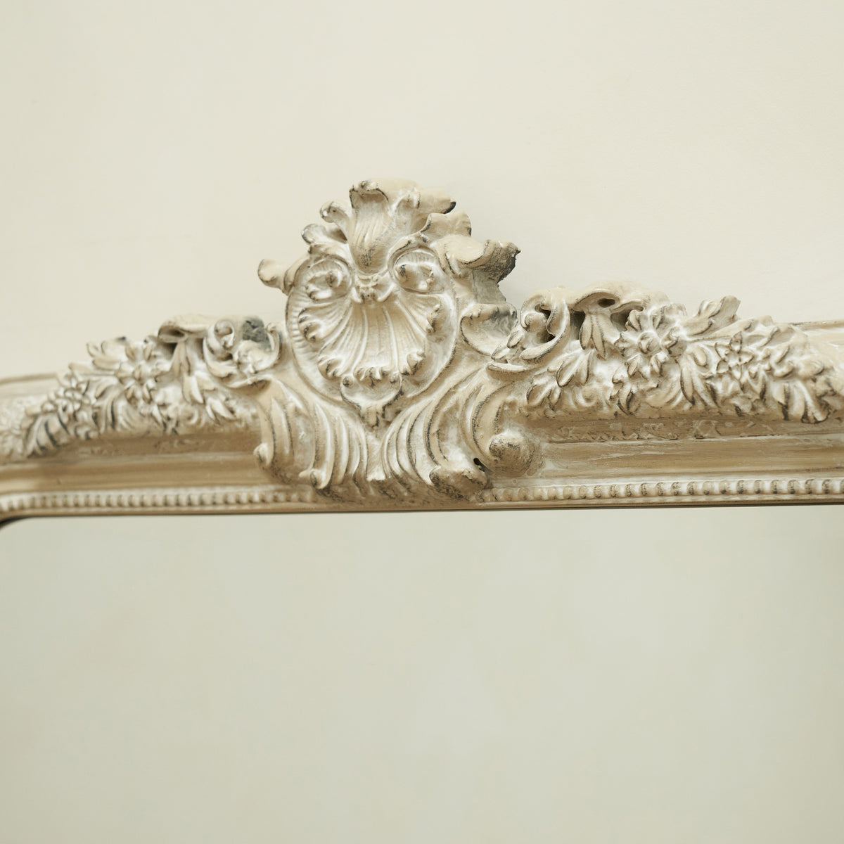 Kensington - Full Length White Washed Wood Ornate Mirror 196cm x 100cm