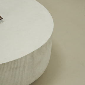 Detail shot of Minimal Concrete Irregular Shaped Coffee Table Large corner