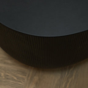 Detail shot of Minimal Onyx Irregular Shaped Coffee Table Large ribbed side