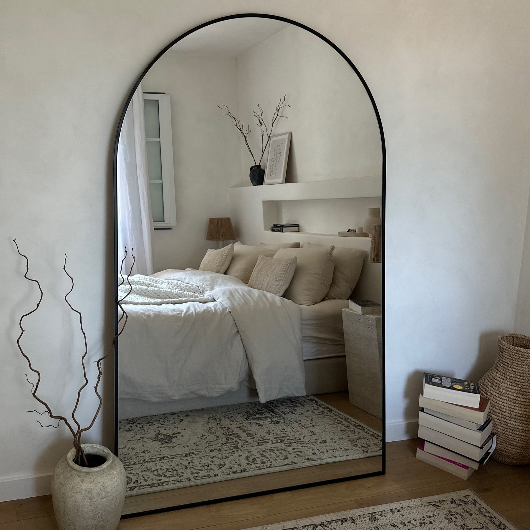 Liberty - Black Full Length Arched Metal Mirror 180cm x 110cm