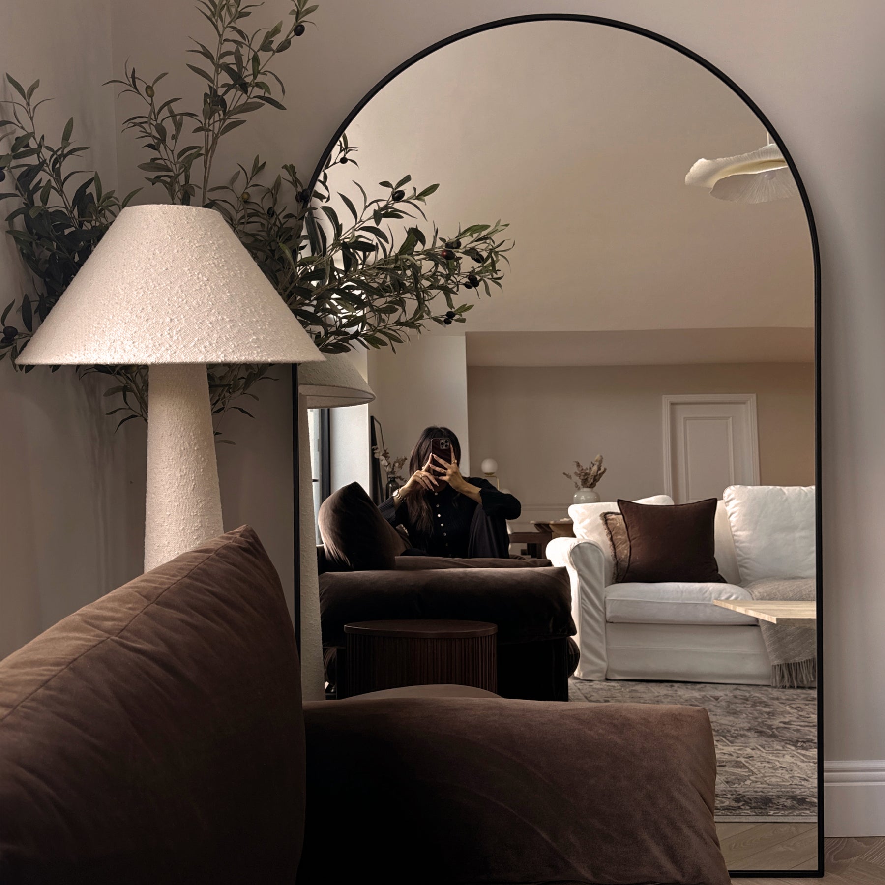 Liberty - Black Full Length Arched Metal Mirror 180cm x 110cm