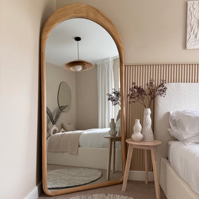 Lingotto - Extra Large Full Length Light Wood Arched Mirror 190cm x 90cm