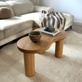 Luca - Solid Light Wood Irregular Coffee Table 75cm x 53cm