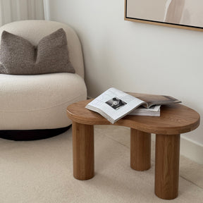 Luca - Solid Light Wood Irregular Coffee Table 70cm x 44cm