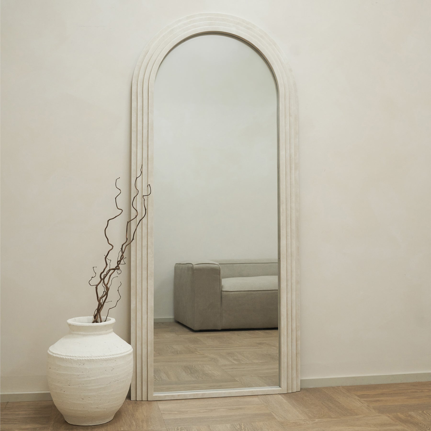 Luciana - Full Length Arched Concrete Mirror 180cm x 80cm