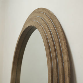 Luciana - Washed Wood Arched Overmantle Mirror 120cm x 100cm