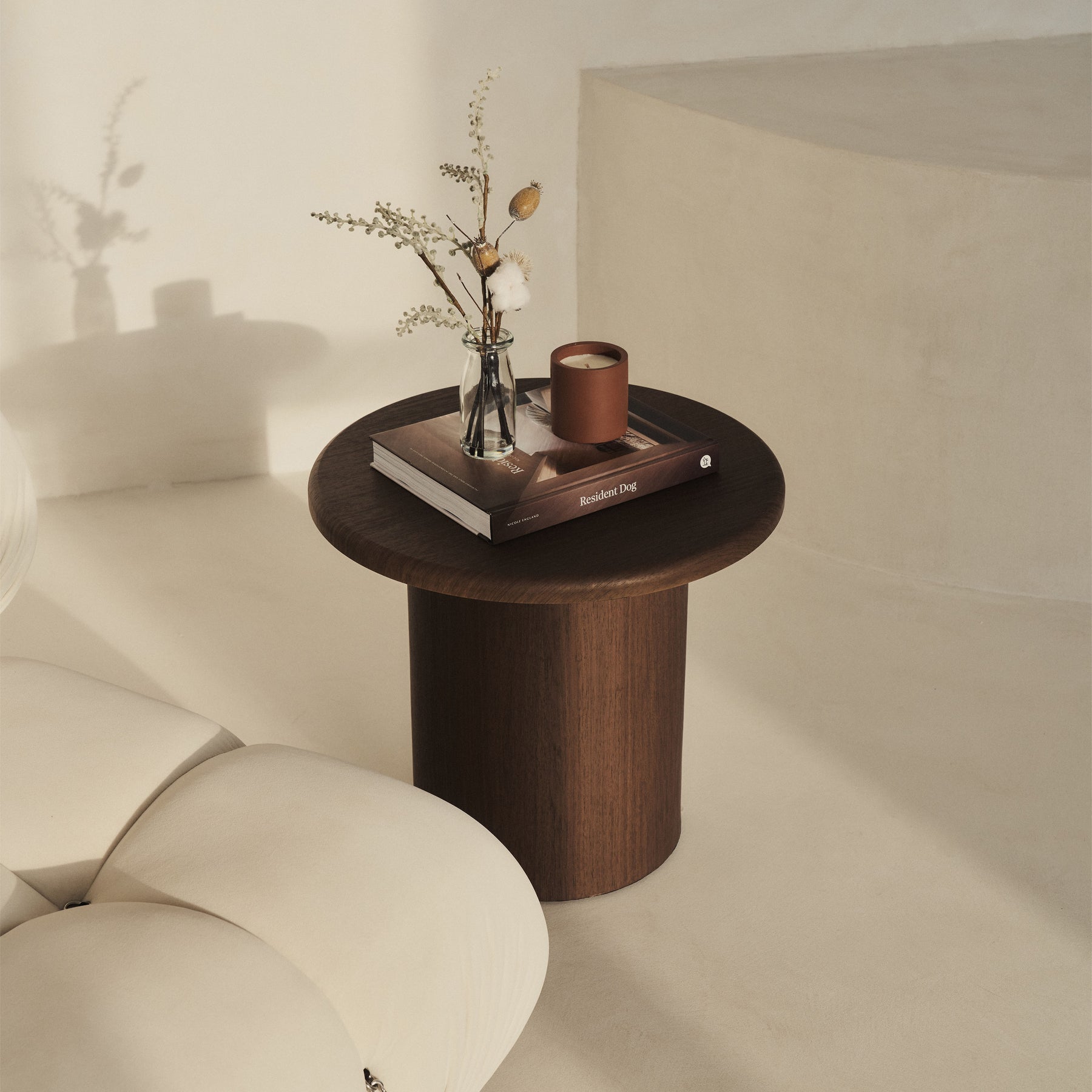 Madison - Dark Wood Round Wooden Side Table