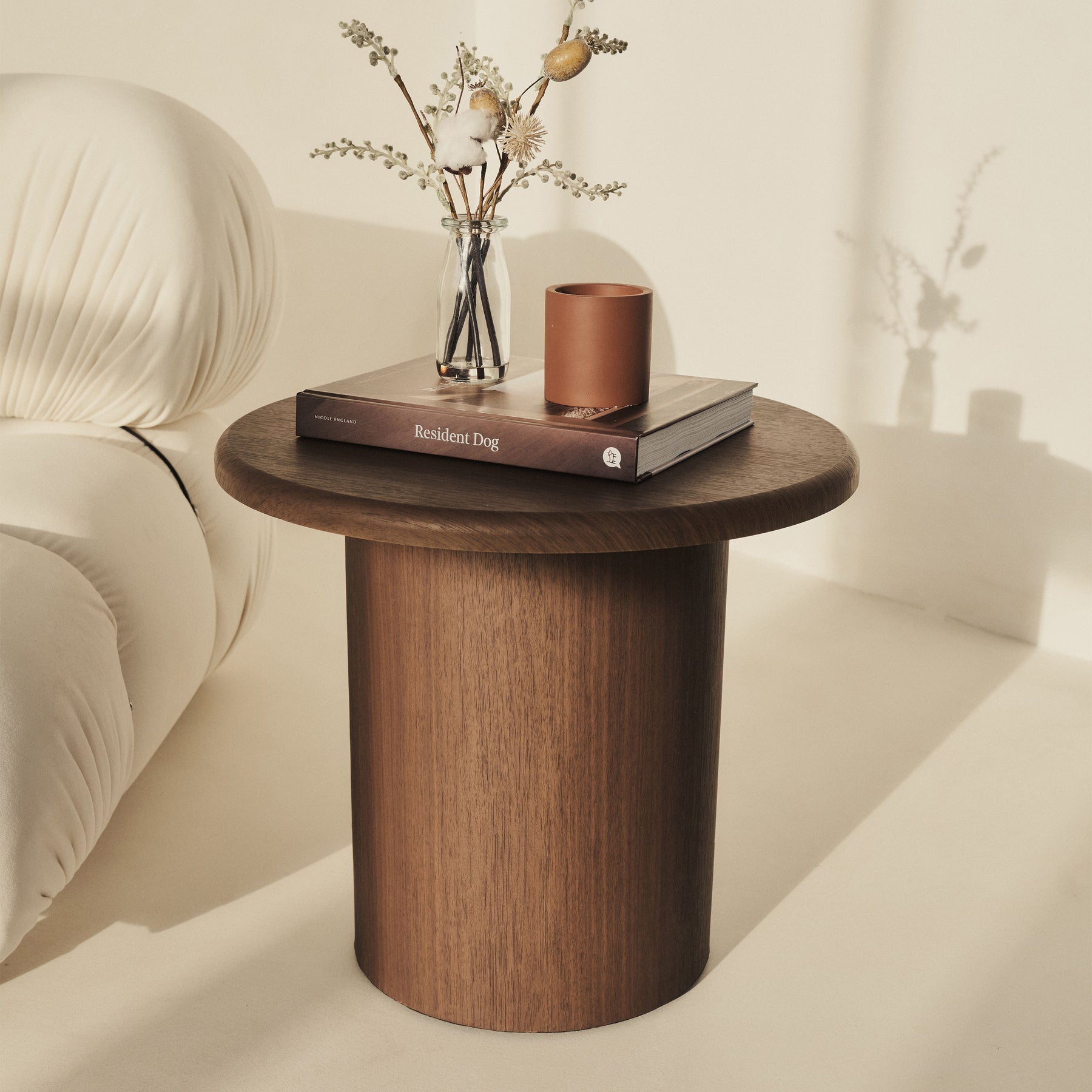 Madison - Dark Wood Round Wooden Side Table