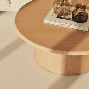 Madison - Large Light Wood Round Wooden Coffee Table