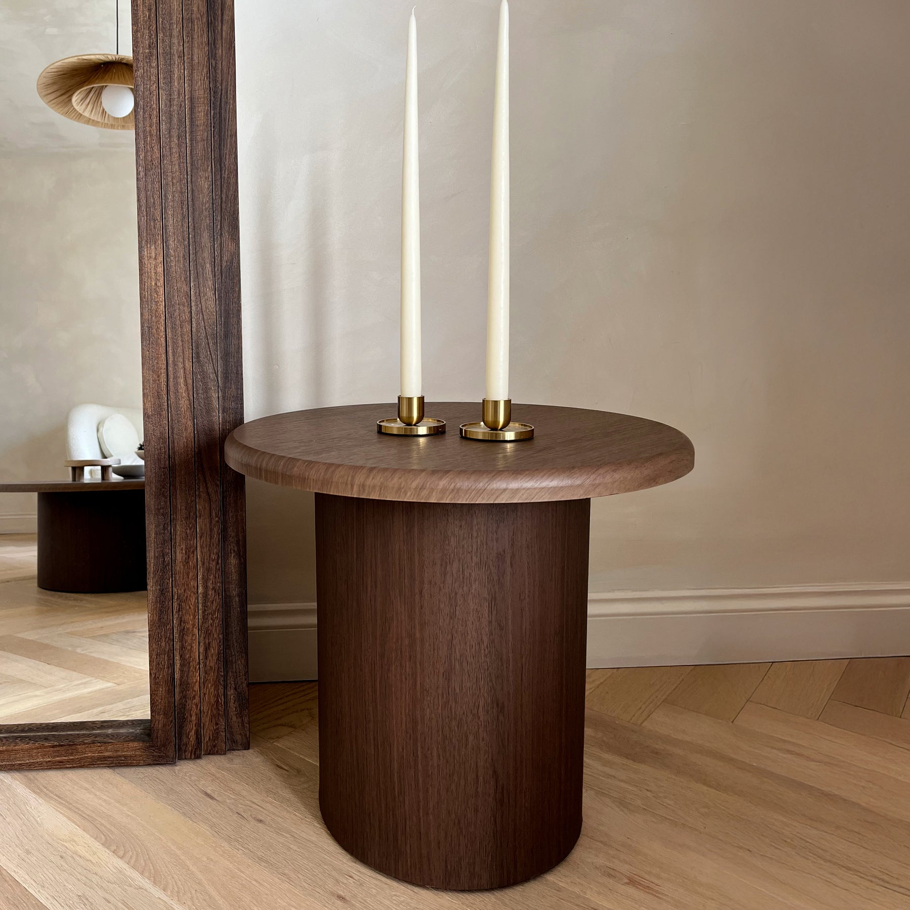 Madison - Dark Wood Round Wooden Side Table