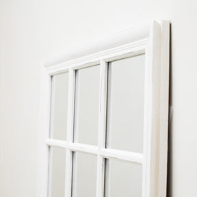 Sasha - Miroir de fenêtre rectangulaire Shabby Chic blanc 100 cm x 75 cm