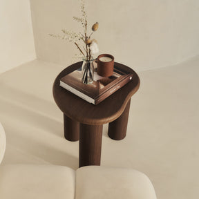 Savanna - Dark Wood Irregular Wooden Side Table